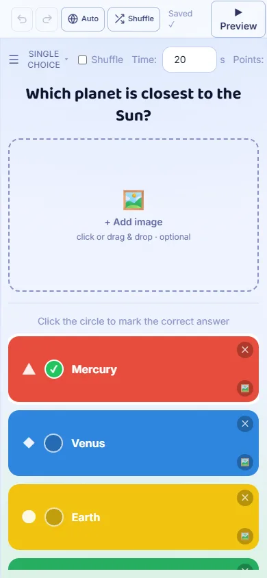 Add your first question, on a phone