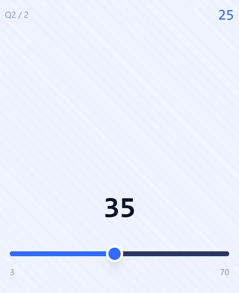 Guessing on a slider: how old was Grandma when she learned to ride a bike?