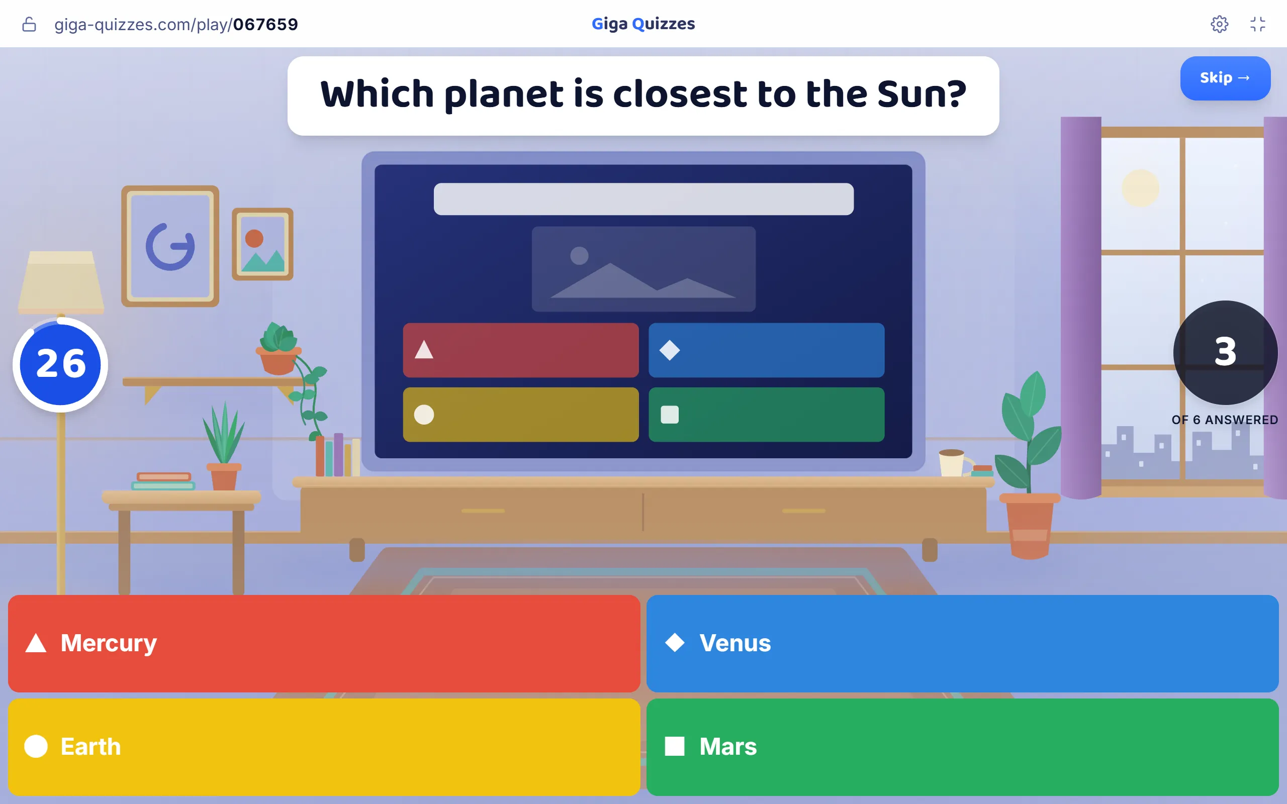 Start, and play the questions, on a computer