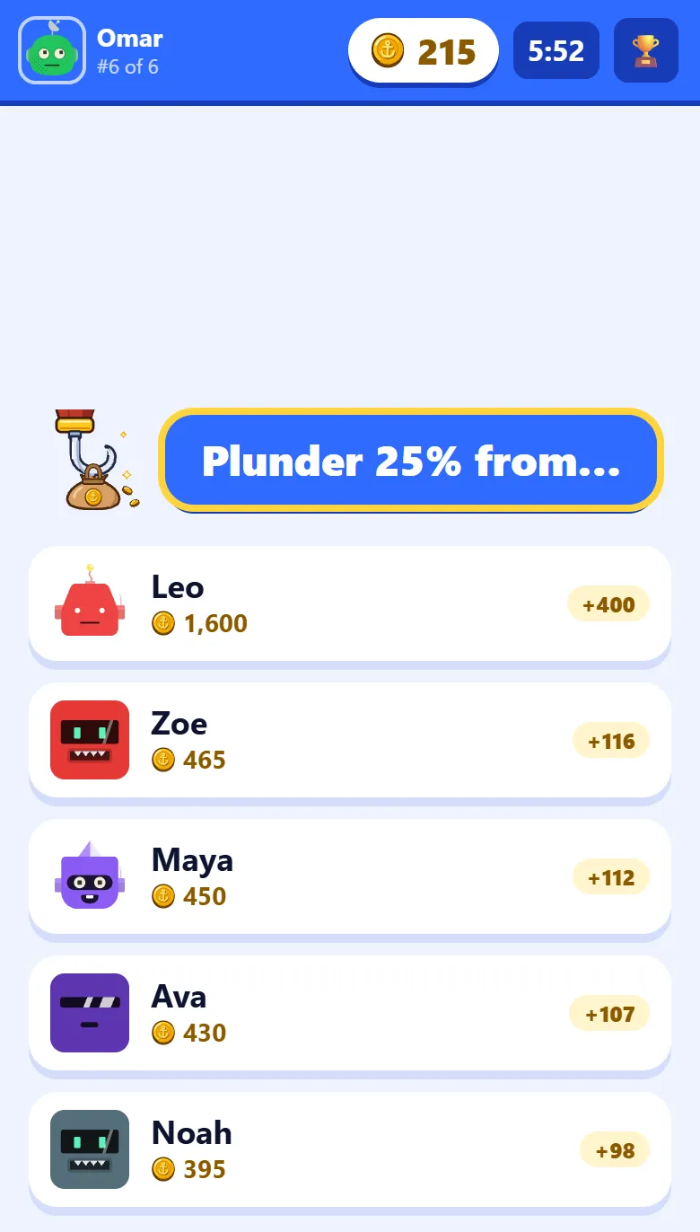 Plunder or mutiny, on a computer