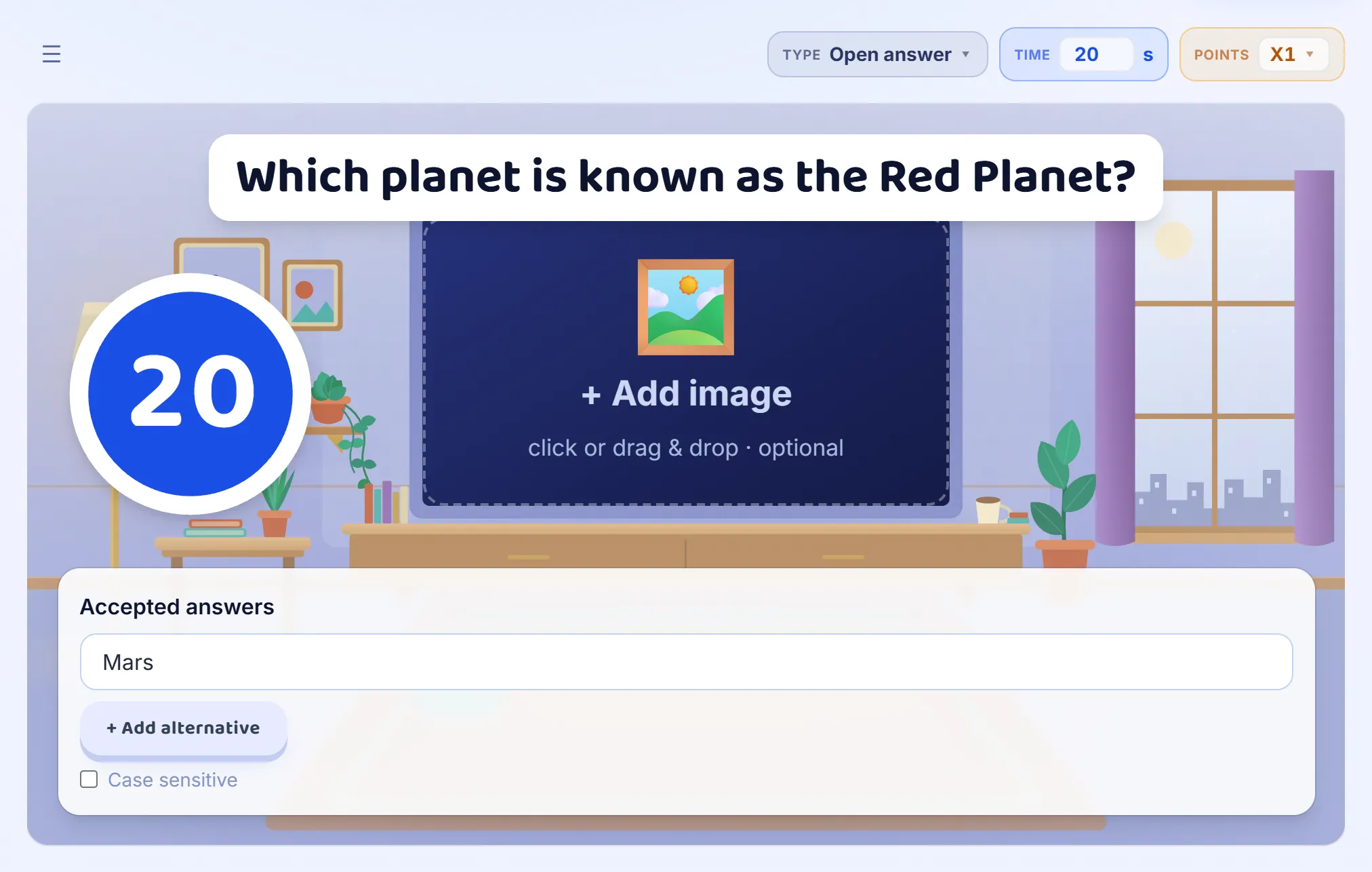 Open answer, on a computer