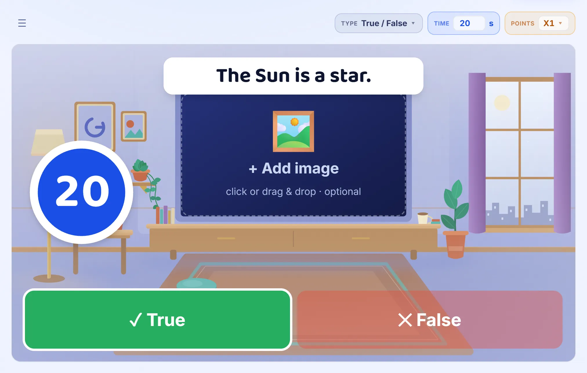 True / False, on a computer